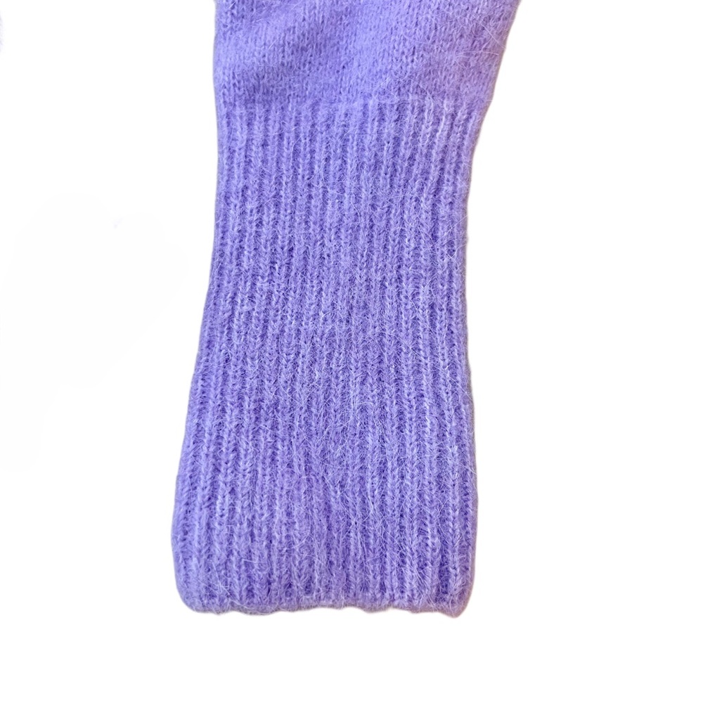 NWT Zara Lilac Purple Alpaca Cropped Long Sleeve Cardigan Sweater - Small - Picture 3 of 7